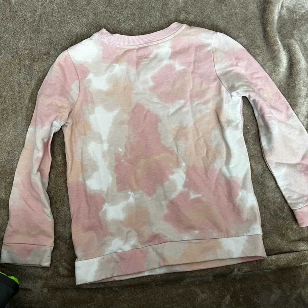 Cat & Jack | Sweatshirt | L (10-12) | Pink and White Tye dye